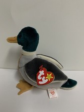 Ty Beanie Baby Jake The Mallard Drake Duck, 1997 Tag Error  On Fabric Tag 1998
