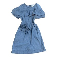J. Crew Eddie Chambray Cotton Ruffle Dress