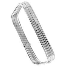 925 Sterling Silver 7-Day Square Shape Slip-On Bangle Bracelet 9mm, 8.5" Long