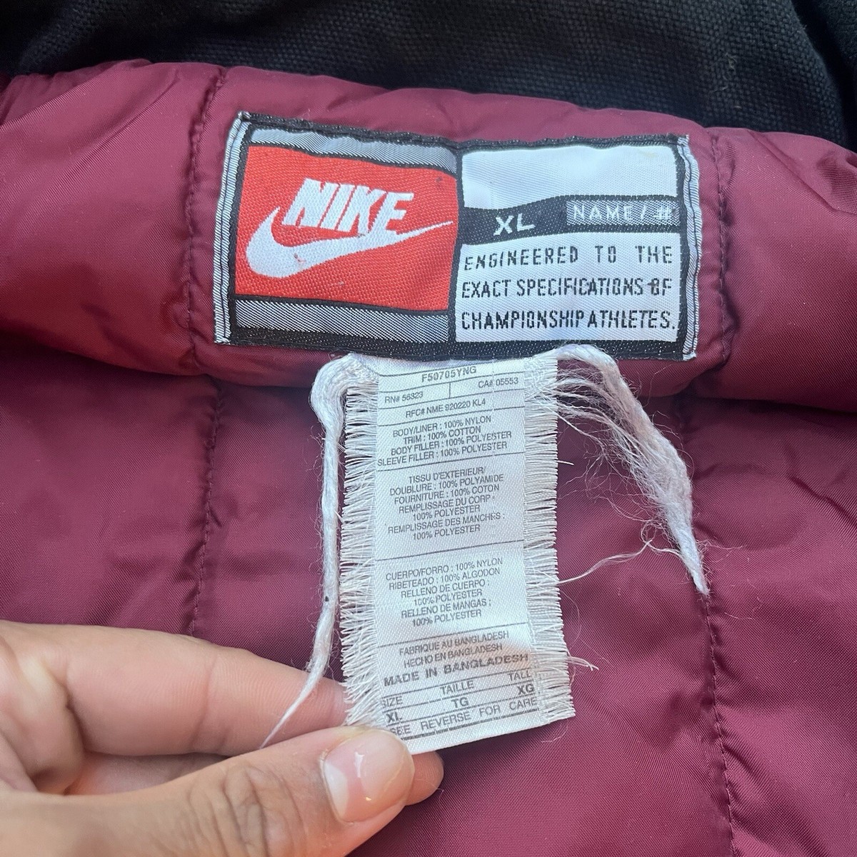 Vintage 90s Nike Full Zip Parka Swoosh Embroidery Jacket
