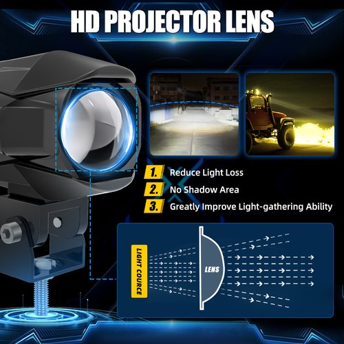 2X 3"inch LED Driving Work Light Fog Spot Pod offroad SUV UTV Truck White/Yellow - Picture 7 of 16