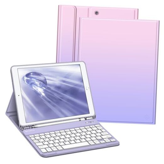 Keyboard Case for iPad 9th / 8th / 7th Generation Fantasy Ombre