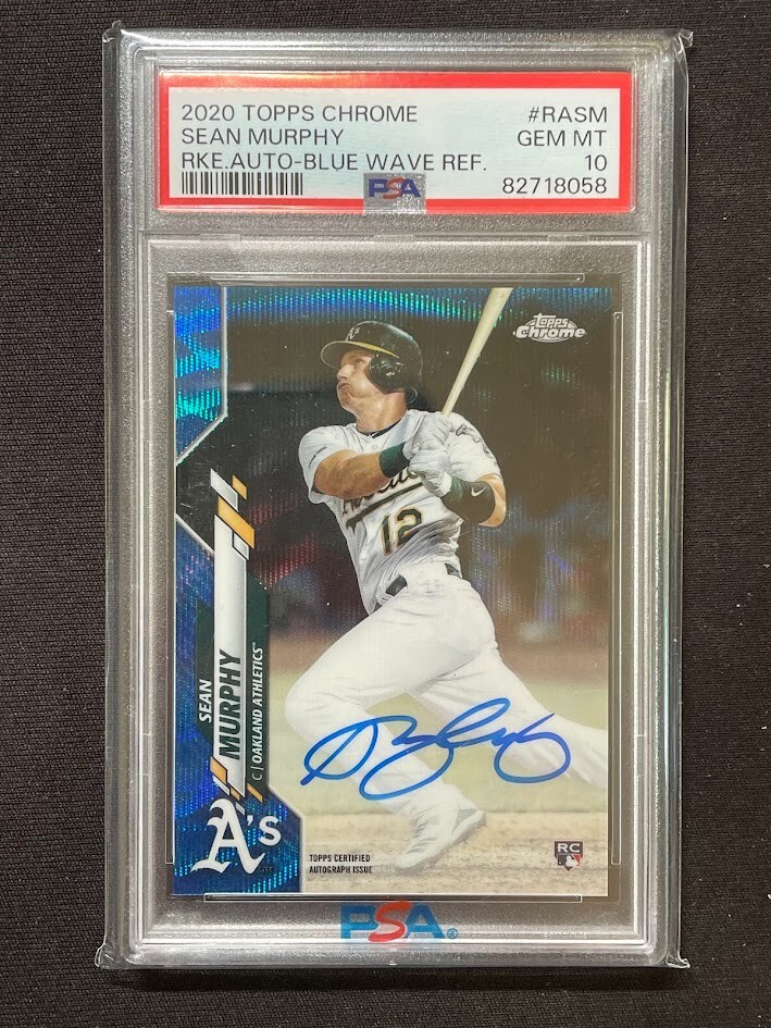 2020 Topps Chrome Sean Murphy RC Auto Blue Wave /150 PSA 10 Athletics
