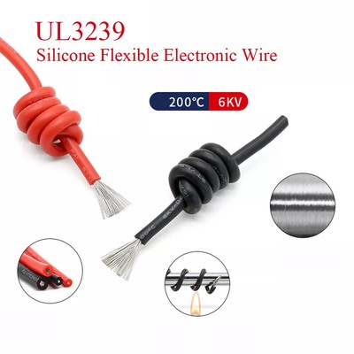 UL3239 14AWG-22AWG Soft Silicone Insulated Cable 6KV Tinner Copper Stranded Wire