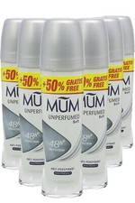 12 x MUM UNPERFUMED SOFT ANTI PERSPIRANT ROLL ON DEODRANT 75ml Alcohol Free 