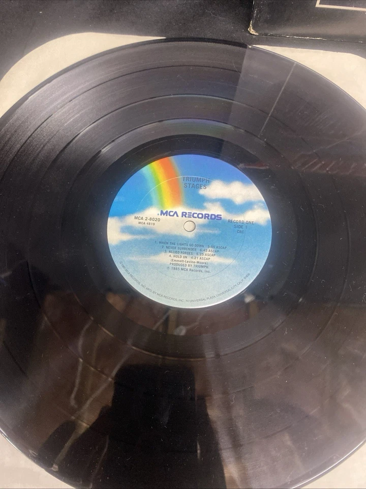 Triumph Stages Double Live Album Vinyl 2 LP Record 1985 MCA2-8020 VG EX EX - Image 3 of 4