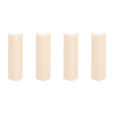 4Pcs Self Adhesive Baseboard Corner Block, 0.55''x2.17'' Corner Protector, Apricot