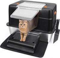 Vivifying Katzenklo Edelstahl Mit Deckel, Xl Leicht Zu Reinigen Und