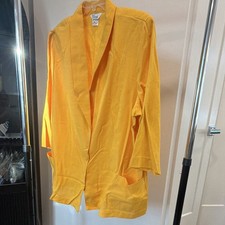 Erumina Vintage Yellow Long Sleeve Jacket Collared Pockets MADE IN USA 3XL