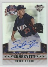 2015 Stars and Stripes Longevity Signatures Emerald 2/5 Erick Fedde #38 Auto 1p5