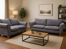 DFS Brown Faux Suede Sofa Set – 3+2 Seater