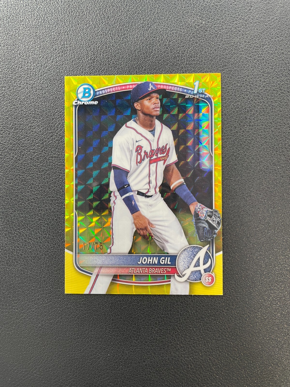 2025 Bowman Chrome #BCP-172 John Gil 1st Yellow Geometric 17/75 BJDEL