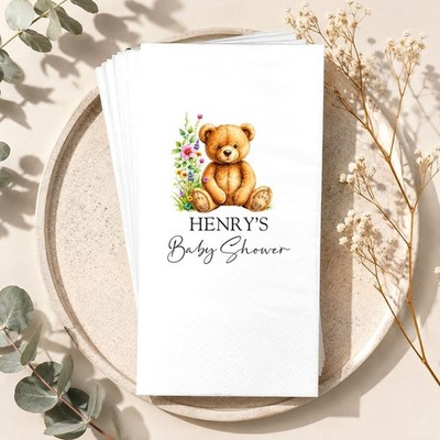 Personalized Teddy Bear Baby Shower Napkins Custom Party Decor SATTNA0725