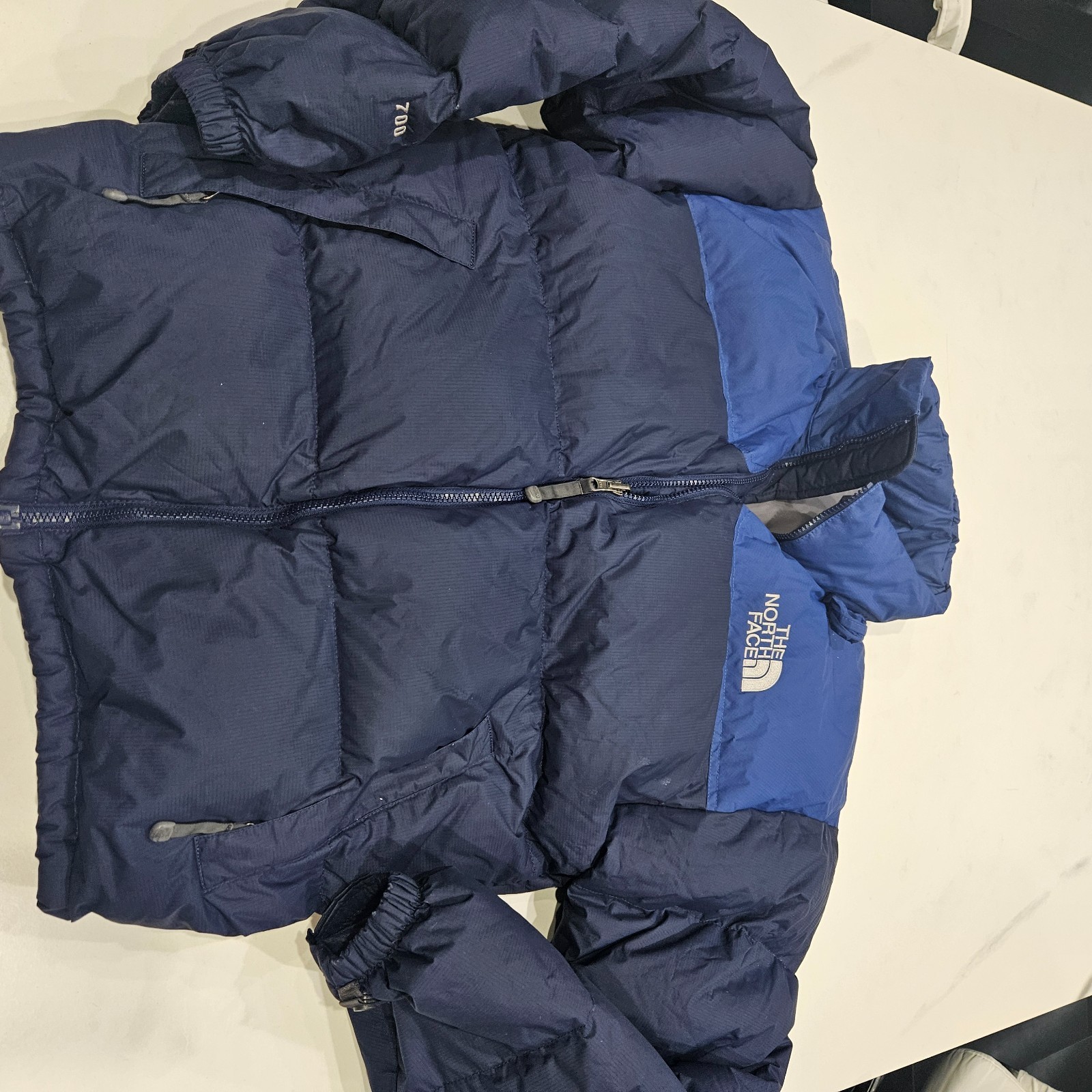 The North Face Blue 700 Goose Fill Down Puffer Jacket With Hood Men's L