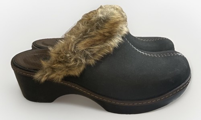 #ad #ad Crocs Cobbler Eva Women#x27;s 8 Faux Fur Brown Clogs Slip On Heel Mules Shoes 16288 $25.00