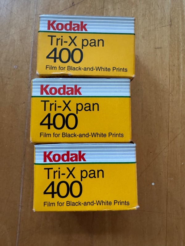 Lot of 3- Kodak Tri-X Pan 400 35mm B&W film - 36 exp Expired 1/2004 - TX 135-36