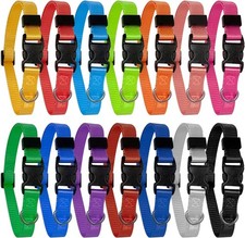 14-Pack Puppy ID Collars Soft Adjustable Breakaway Collars for Newborn Pets