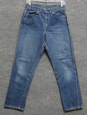 VINTAGE 1970's LEVI'S ORANGE TAB BIG E DENIM JEANS PANTS USA 28x26