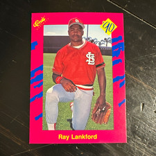 Classic 1990 Ray Lankford #T29 St. Louis Cardinals Rookie Baseball Card. rookie card picture