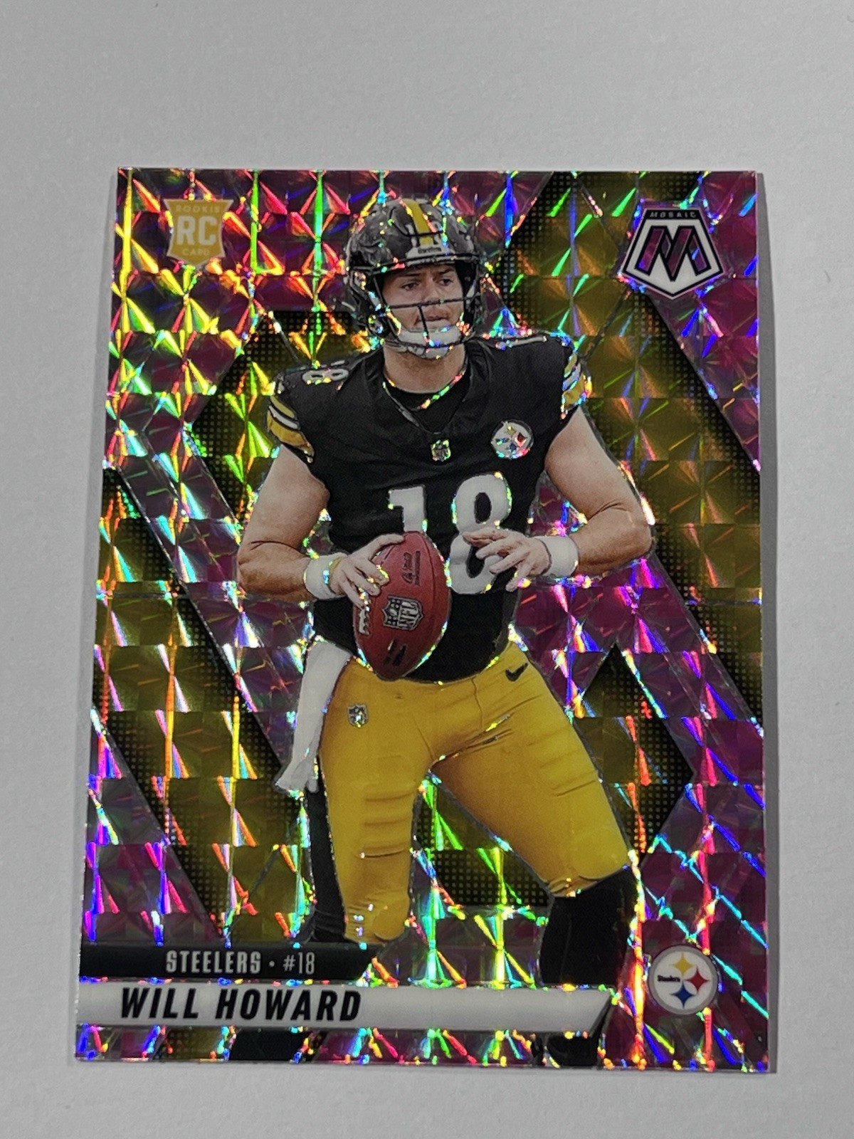 2025 Panini Mosaic - Rookies Will Howard #318 Camo Pink Mosaic Prizm (RC)