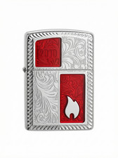 Zippo Ultra Raro - 0 di 1000 - Rosso Epossidico 2010 Altamente Limitato Veneziano Intaglio Profondo