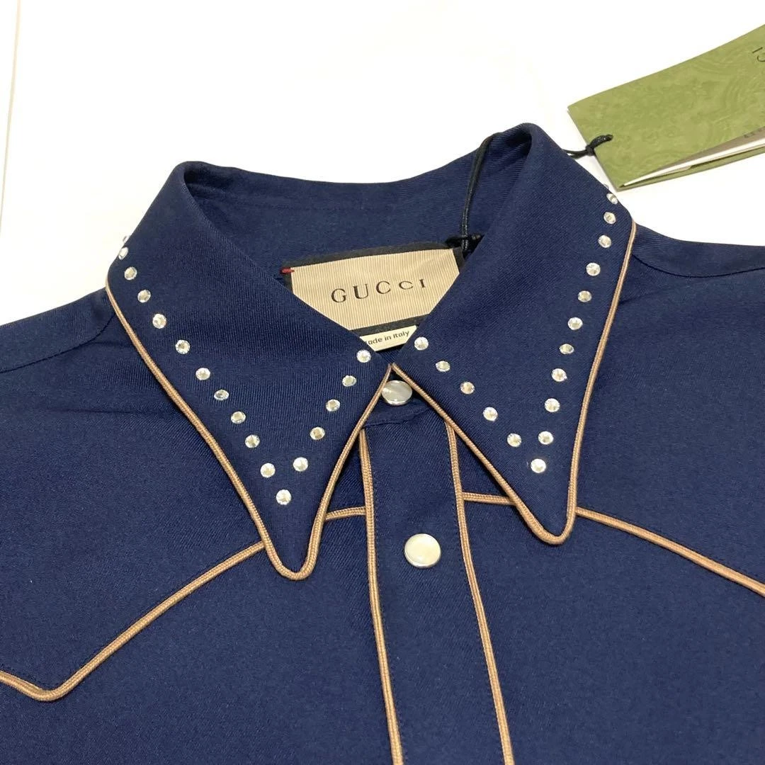 Gucci 23Aw Camicia Giacca Blouson Logo Ricamo Western