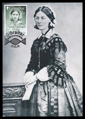 GIBRALTAR 2020 Maximum Card - Birth Anniversaries Florence Nightingale, nurse