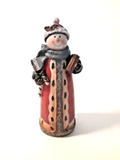 Tii Collections Snowman Figurine-Holding Candy Cane & Book