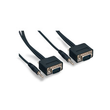 50ft Slim SVGA Plus Audio HD15 Male to Male - Black