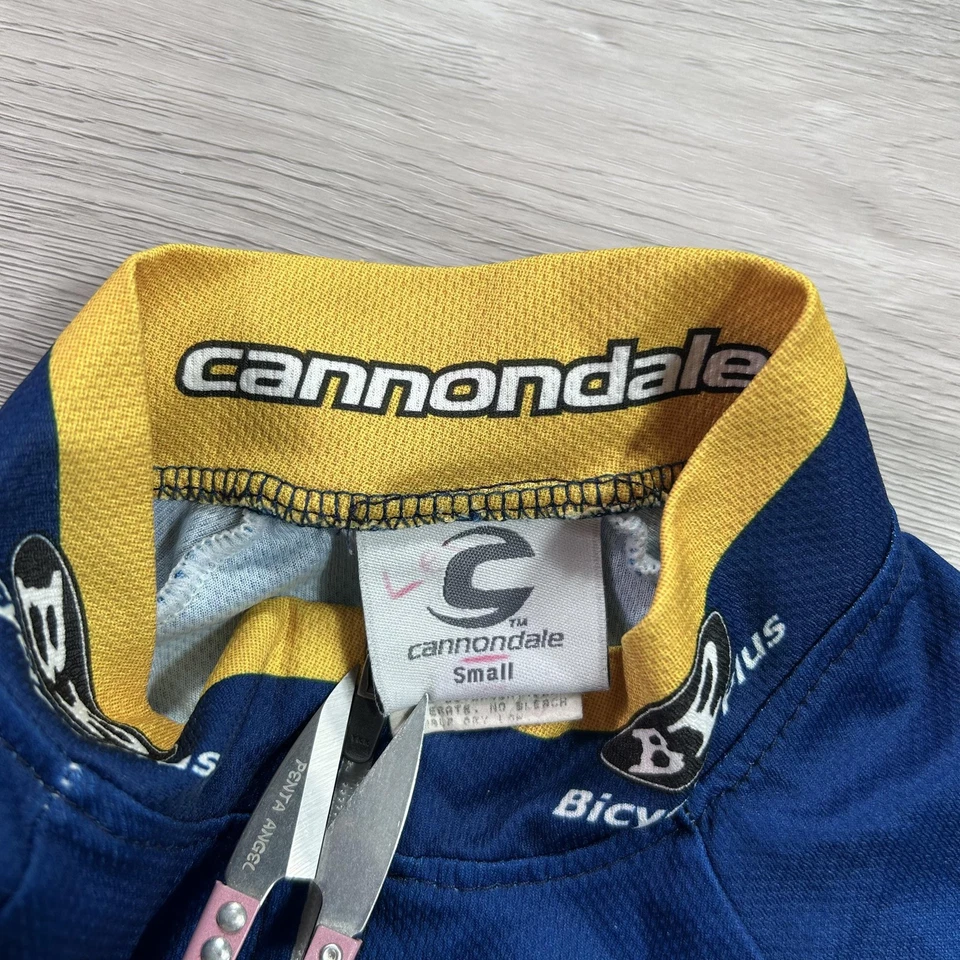 Cannondale Sierra 内华达州骑行服队男式小号蓝色全拉链美国制造 — 第 4/4 张图片