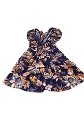 Anthropologie Sleeveless Ruffled A-Line Mini Dress Navy Women’s Size M