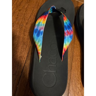 Chaco Flip Flops Sandals Tie Dye Straps Black Mens Size 11  display picture 2