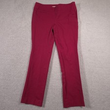 LOFT Pants Womens 6 Red Kate Stretch Flare Side Zip Dress Career Work Office