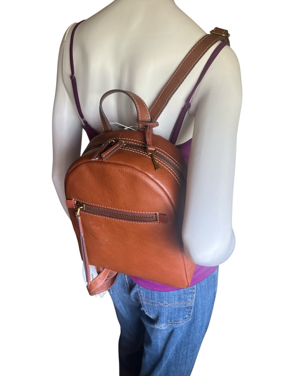 Fossil Megan Small Backpack Medium Brown Pebble Leather Bag