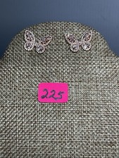 Sterling Silver .925 CZ Butterfly Earrings