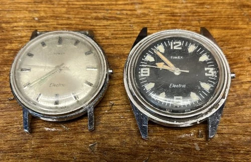 Lot Of 2 Vintage Timex ELECTRIC Watches For PARTS Missing Stem & Crown