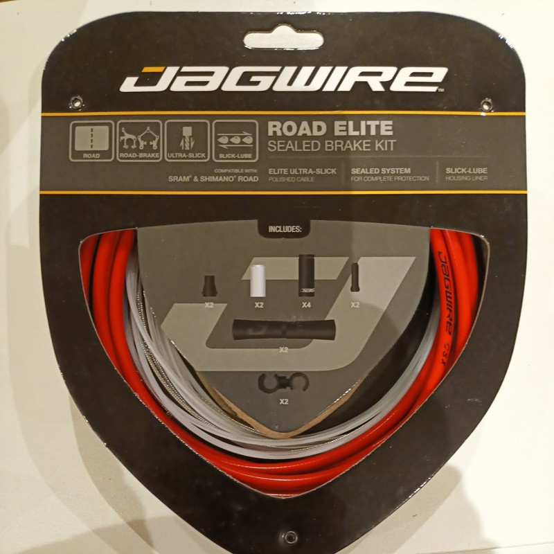 Jagwire Road Elite Sealed Brake Cable Kit - RED - UK STOCK - FAST POST
