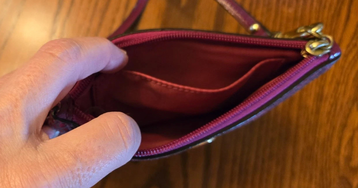 COACH Women's Python Leather Embossed Wristlet F5… - image 10