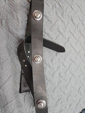Vintage 2007 40 Inch Harley-Davidson Genuine Leather Belt With Metal Skulls
