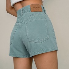 VTG 90s Calvin Klein Jeans Shorts Womens 11 Green Overdye High Rise made in USA