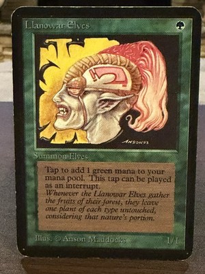 Llanowar Elves Alpha MTG Magic the Gathering Card Raw LP Never Played
