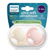 New Philips Avent Ultra Soft Pacifiers 0-6m Sand/ Pink Four 2 Packs 8 Total