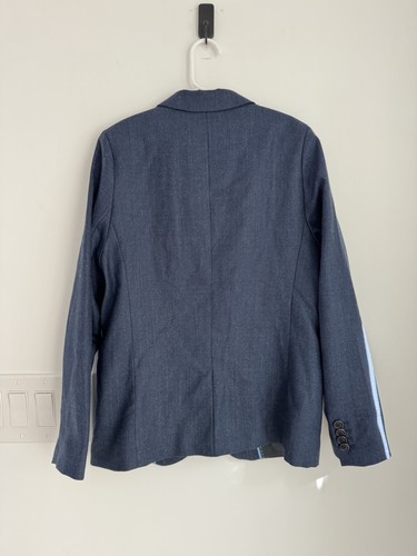 ZARA Boys 10 Blue Extra Fine Wool Blend Blazer Jacket Lined Tailored Fit - Picture 4 of 8