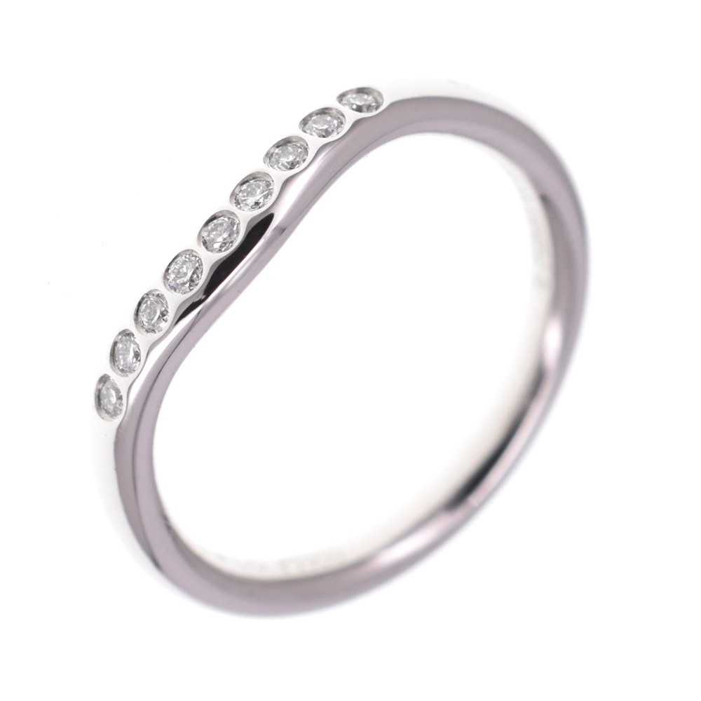 TIFFANY&Co. Curved band ring diamond Size 45/JP5 Pt950 Ladies jewelry S#138538