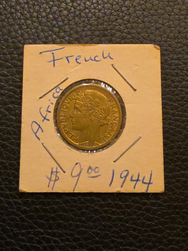 Higher Grade Details  1944 France 1 Franc Coin 