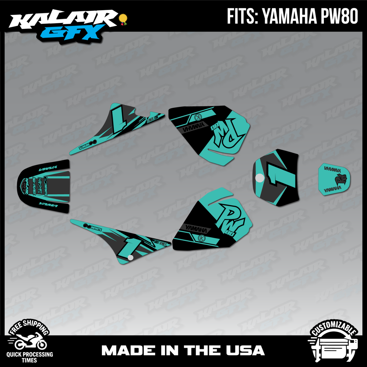 Graphics Kit for Yamaha PW80 (1990-2023) PW-80 PW 80 Blazing