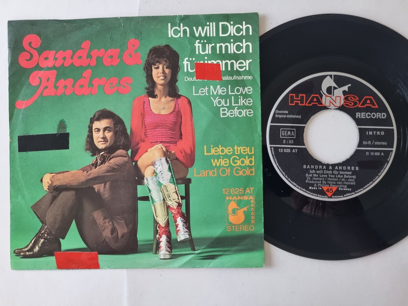 Sandra & Andres - Ich will Dich für immer 7'' Vinyl Germany