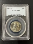 1961-D 25C Washington Quarter PCGS MS64