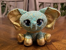 7" Gund P.Lushes Pets Bella L'Phante Elephant Gold Sparkle Plush