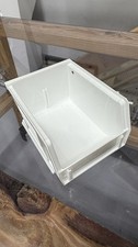 Lot of 24 Uline S-12413W White Plastic Stackable Bins 5-1/2 x 4 x 3 Parts Bins